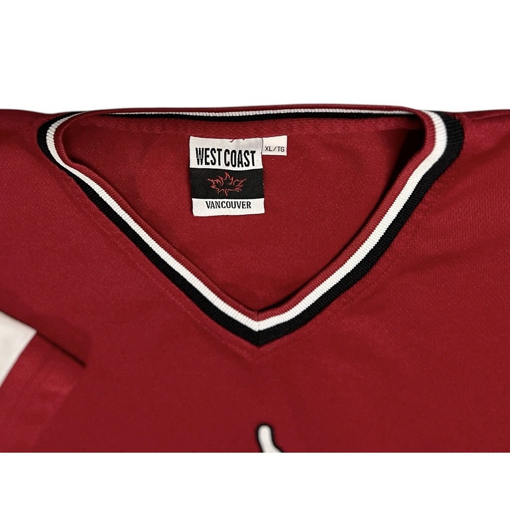 Vintage Vancouver Canada Hockey Jersey West Coast Red White Men's XL 90's - Picture 4 of 7